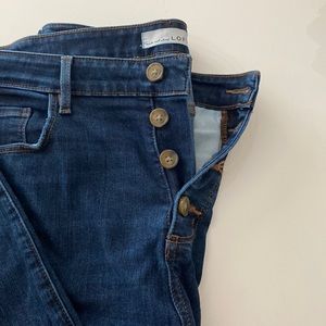 Loft Curvy High Waist Skinny Jean Button Fly 32/14